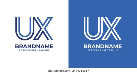 Buchstaben UX Line Monogram Logo, geeignet für Geschäfte mit UX oder XU Initialen