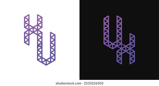 Letters UX and XU Polygon Logo, suitable for business related to polygon with XU or UX initials