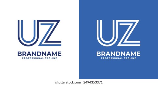 Buchstaben UZ Line Monogram Logo, geeignet für Geschäfte mit UZ oder ZU Initialen