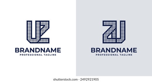 Buchstaben UZ und ZU Dot Monogram Logo, geeignet für Geschäfte mit ZU oder UZ Initialen