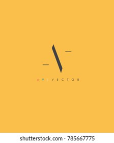 Letters A & V, AV joint logo icon. vector element.