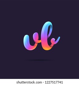 Letters V B, V & B 3D logo, multi colour gradient letters icon vector template.