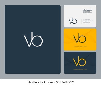 Letters V B, V & B joint logo icon with business card vector template.
