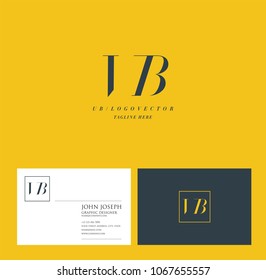 Letters V B, V & B joint logo icon with business card vector template.
