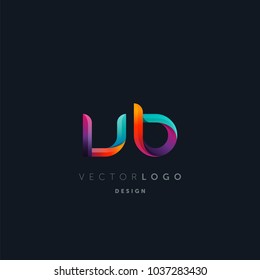 Letters V B, V & B logo, multi colour letters icon vector template.