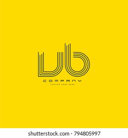 Letters V & B, VB joint logo icon. Stroke letter vector element.
