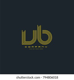 Letters V & B, VB joint logo icon. Stroke letter vector element.
