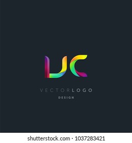 Letters V C, V & C logo, multi colour letters icon vector template.