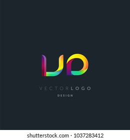 Letters V D, V & D logo, multi colour letters icon vector template.