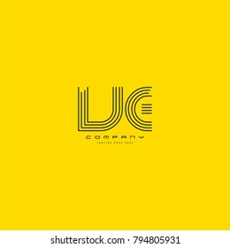 Letters V & E, VE joint logo icon. Stroke letter vector element.
