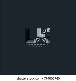 Letters V & E, VE joint logo icon. Stroke letter vector element.
