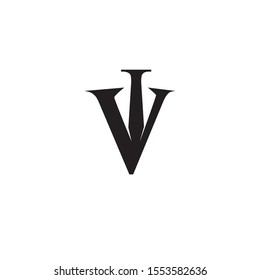 letters V and I with the employee logo in black