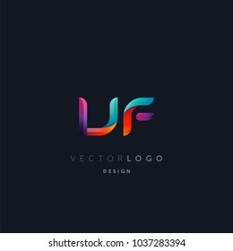 Letters V F, V & F logo, multi colour letters icon vector template.
