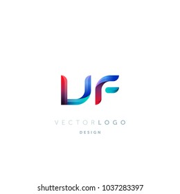 Letters V F, V & F logo, multi colour letters icon vector template.