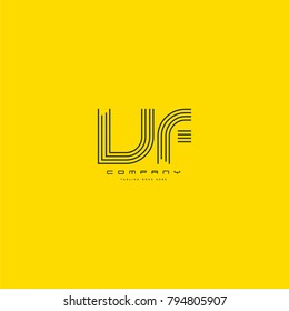 Letters V & F, VF joint logo icon. Stroke letter vector element.
