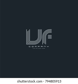 Letters V & F, VF joint logo icon. Stroke letter vector element.

