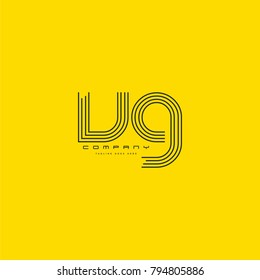 Letters V & G, VG joint logo icon. Stroke letter vector element.

