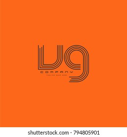 Letters V & G, VG joint logo icon. Stroke letter vector element.

