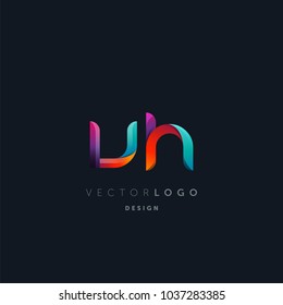 Letters V H, V & H logo, multi colour letters icon vector template.