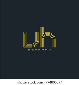 Letters V & H, VH joint logo icon. Stroke letter vector element.

