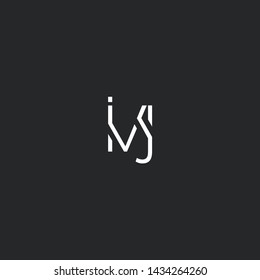 Letters I V J Joint logo icon vector element.