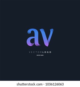Letters A V joint logo icon vector element.