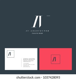 Letters I V, I & V joint logo icon with business card vector template.
