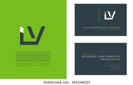 Letters I V, I & V joint logo icon with business card vector template.