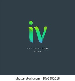 Letters I & V joint logo icon vector element.
