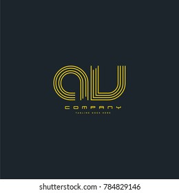 Letters A & V joint logo icon. Stroke letter vector element.
