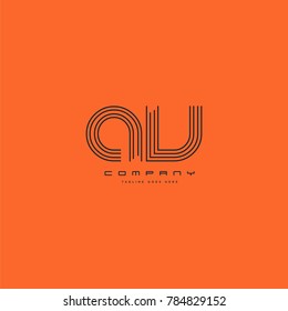 Letters A & V joint logo icon. Stroke letter vector element.

