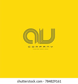 Letters A & V joint logo icon. Stroke letter vector element.
