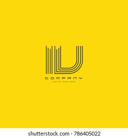 Letters I & V joint logo icon. Stroke letter vector element.