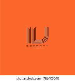 Letters I & V joint logo icon. Stroke letter vector element.