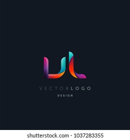 Letters V L, V & L logo, multi colour letters icon vector template.