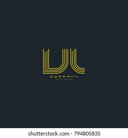 Letters V & L, VL joint logo icon. Stroke letter vector element.

