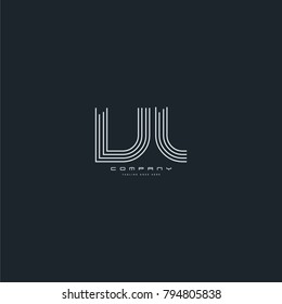 Letters V & L, VL joint logo icon. Stroke letter vector element.
