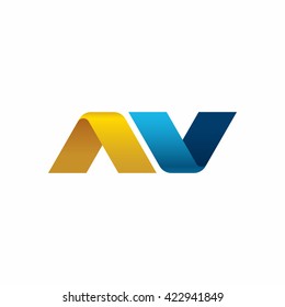 letters A and V logo design template