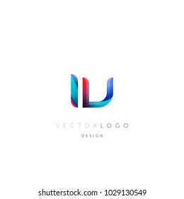 Letters I V, I & V logo, multi colour letters icon vector template.

