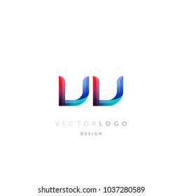 Letters V V, V & V logo, multi colour letters icon vector template.