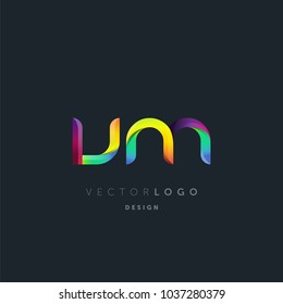 Letters V M, V & M logo, multi colour letters icon vector template.
