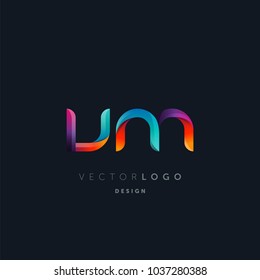 Letters V M, V & M logo, multi colour letters icon vector template.
