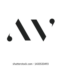 Letters a and v minimalist vector design