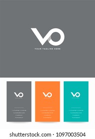 Letters V & O joint logo, emblem or icon with business card vector template.