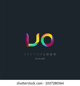 Letters V O, V & O logo, multi colour letters icon vector template.