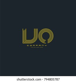 Letters V & O, VO joint logo icon. Stroke letter vector element.
