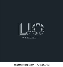 Letters V & O, VO joint logo icon. Stroke letter vector element.
