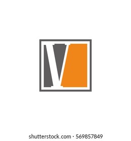 Letters V orange gray