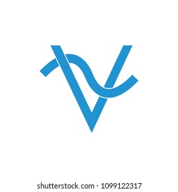 letters v overlapping design logo vector