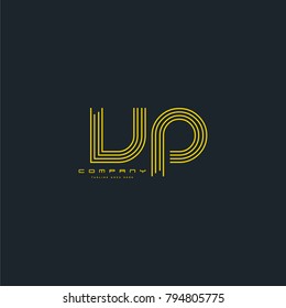 Letters V & P, VP joint logo icon. Stroke letter vector element.
